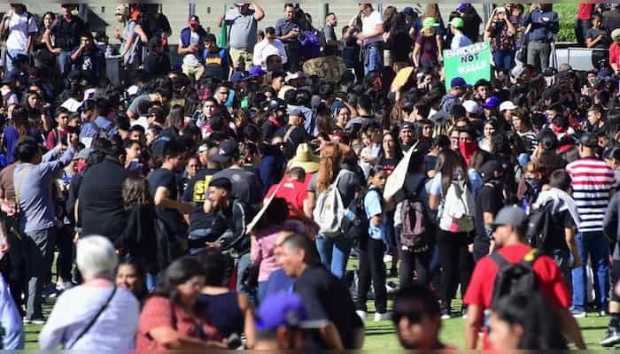 360 view: Thousands march in Los Angeles following Donald Trump's surprise win