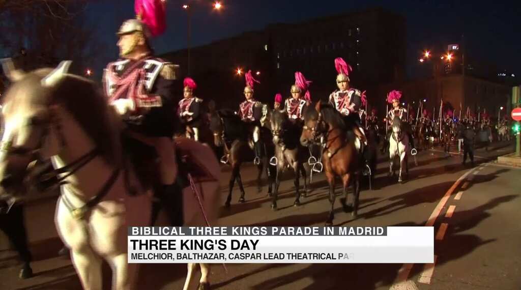 Biblical three king parade in Madrid