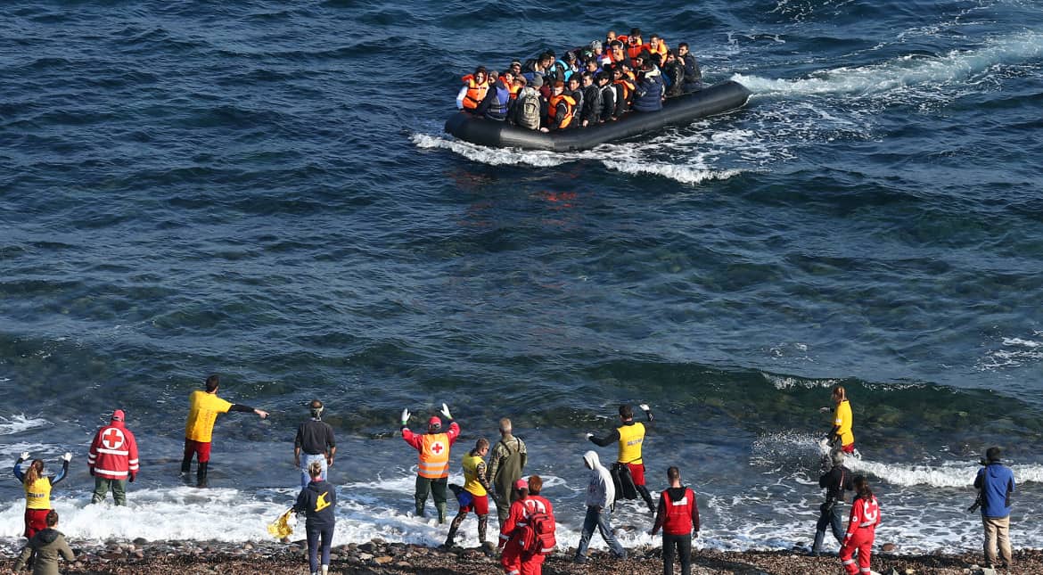 Seven drown after migrant boat overturns off Greek island of Lesbos