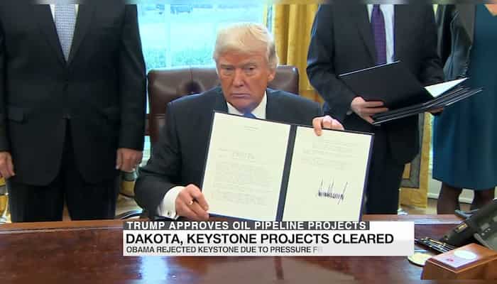 Trump approves Dakota, Keystone oil pipeline projects