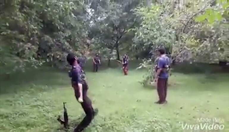 Video: Suspected Kashmiri militants play cricket with AK47 as wicket Video: Suspected Kashmiri militants play cricket with AK47 as wicket