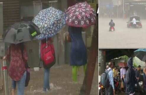 WATCH: Heavy rains lash Mumbai, several areas waterlogged