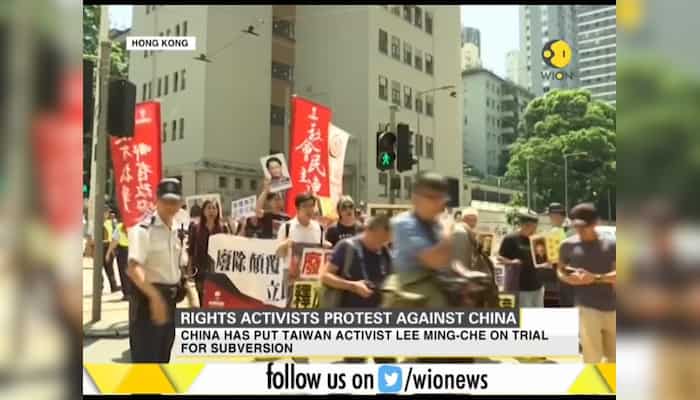 Pro-democracy activists in Hong Kong protest against China