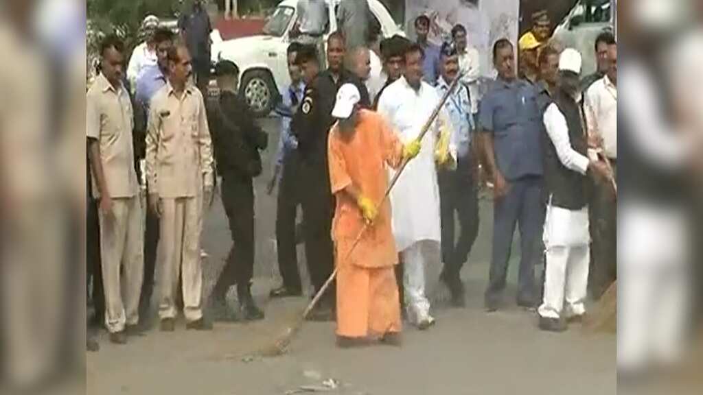 Watch: UP CM Adityanath on cleanliness drive at Taj complex