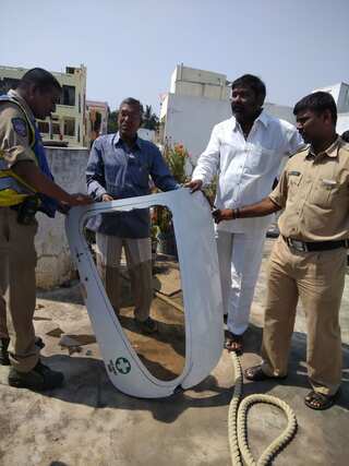 Watch: Plane door falls on Telangana home