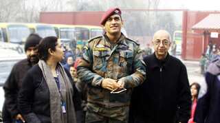 Watch: Lt. Col MS Dhoni visits school in J&K