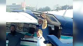 Watch: PM Modi visits Ambaji temple via sea plane