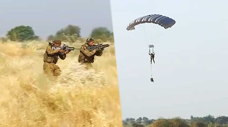 Watch 'Hamesha Vijayee': Indian Air Force, Army conduct joint military drill in Rajasthan Watch 'Hamesha Vijayee': Indian Air Force, Army conduct joint military drill in Rajasthan