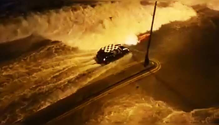 A mini driver battles through Storm Eleanor