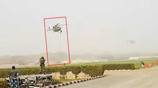 Watch: Indian army soldiers fall from helicopter during Republic Day practice