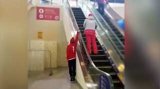 Watch: Swiss Olympian Fabian Boesch ascends escalator in a whole new way