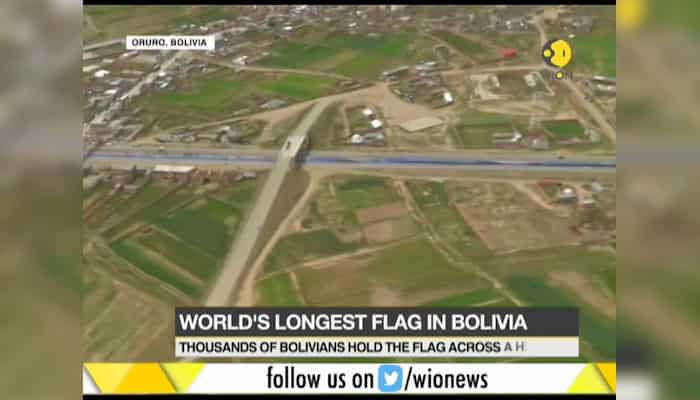 Bolivia unfurls 200-km long flag