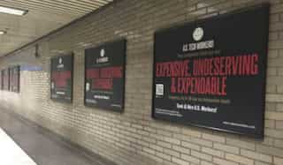 Watch: 'Anti-H1B posters' on San Francisco train network