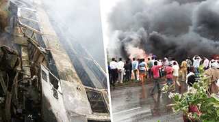 27 killed after bus overturns, catches fire in Bihar's Motihari