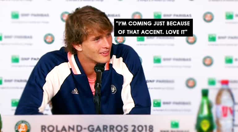 Watch: Alexander Zverev's hilarious response to Yorkshire accent Watch: Alexander Zverev's hilarious response to Yorkshire accent