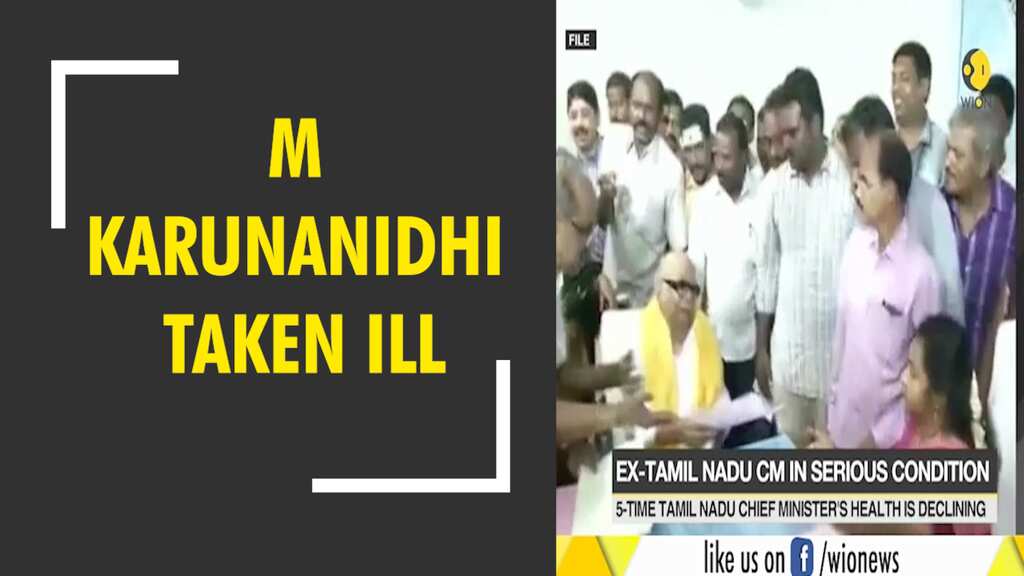 Former CM of Indian State of Tamil Nadu M Karunanidhi taken ill