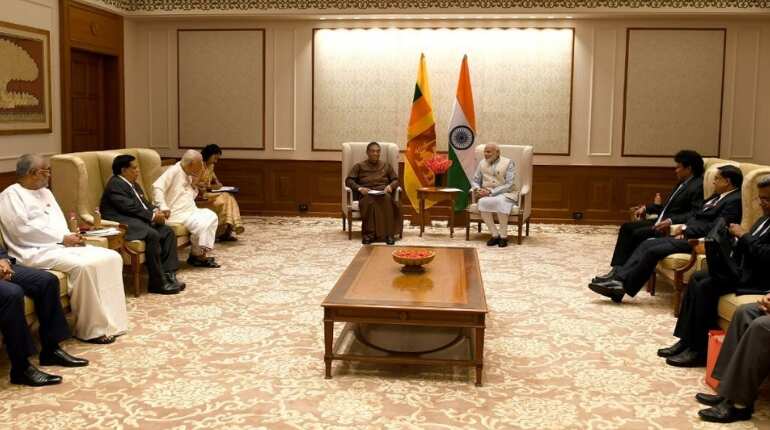PM Modi meets delegation from Sri Lanka, aims at boosting further ties PM Modi meets delegation from Sri Lanka, aims at boosting further ties