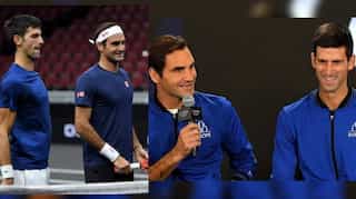 Awkward: Novak Djokovic accidentally hits teammate Roger Federer during Laver Cup doubles clash, watch video