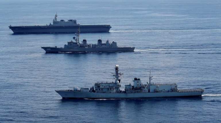 Japanese carrier drills with British warship heading to contested South China Sea