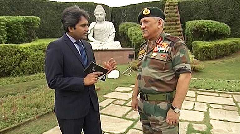 Army Chief Bipin Rawat speaks to Sudhir Chaudhary