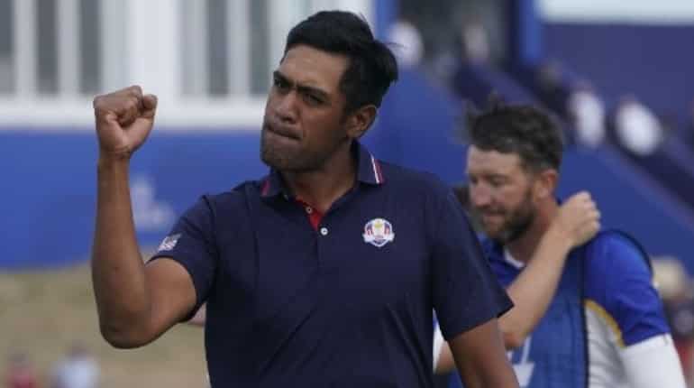 Finau's 16th tee shot on first day