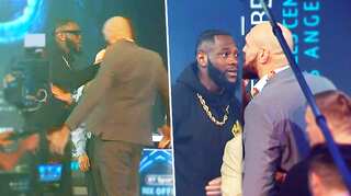 Watch: Tyson Fury, Deontay Wilder scuffle during pre-fight news conference