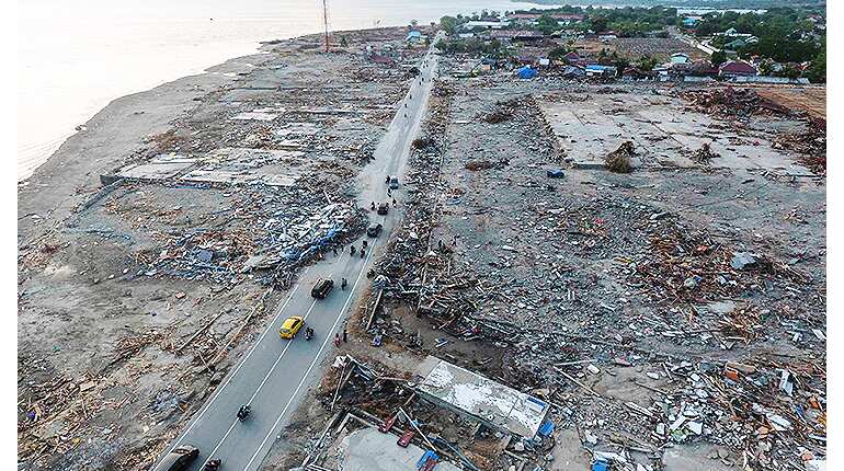 Drone footage shows devastation in quake-hit Indonesia