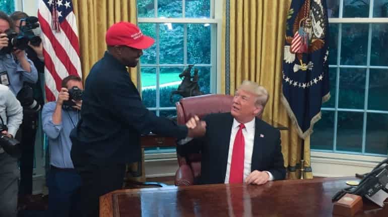 Kanye hugs Trump who then says rapper could be a future US President Kanye hugs Trump who then says rapper could be a future US President