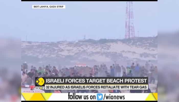 32 Palestinians wounded in Gaza protest