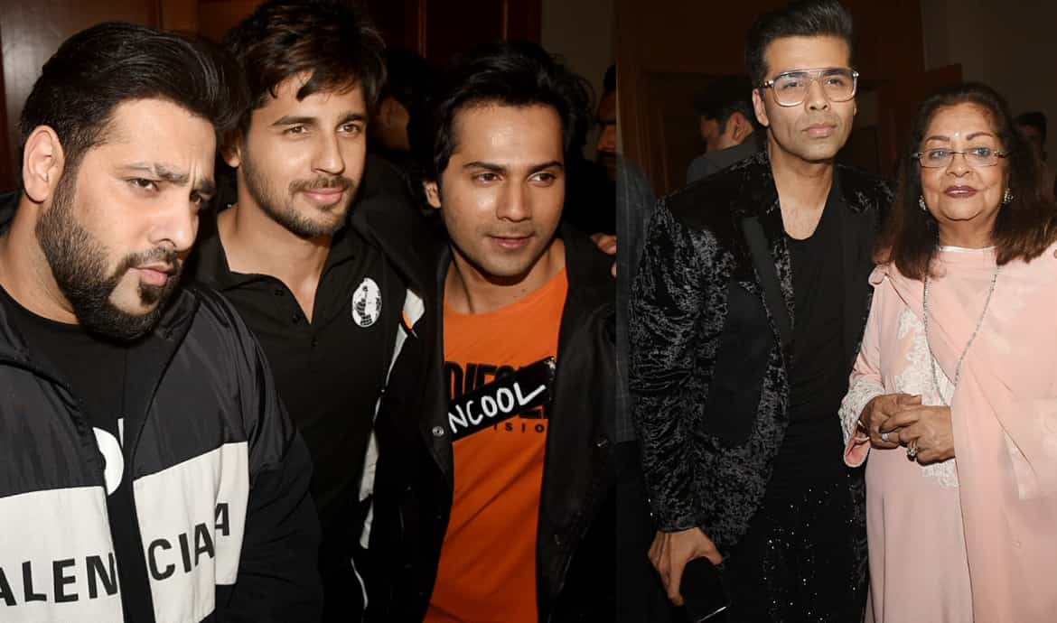 Rapper Badsha, Siddharth Malhotra, Varun Dhawan and Karan Johar (Source: Yogen Shah)