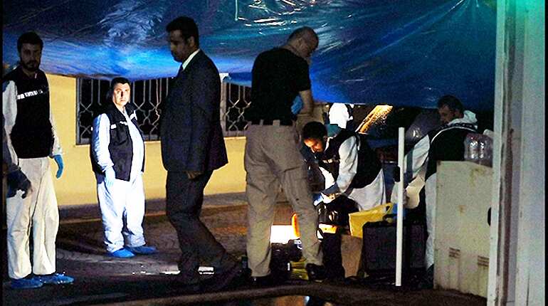 Police investigators again conduct inspections at Saudi consulate