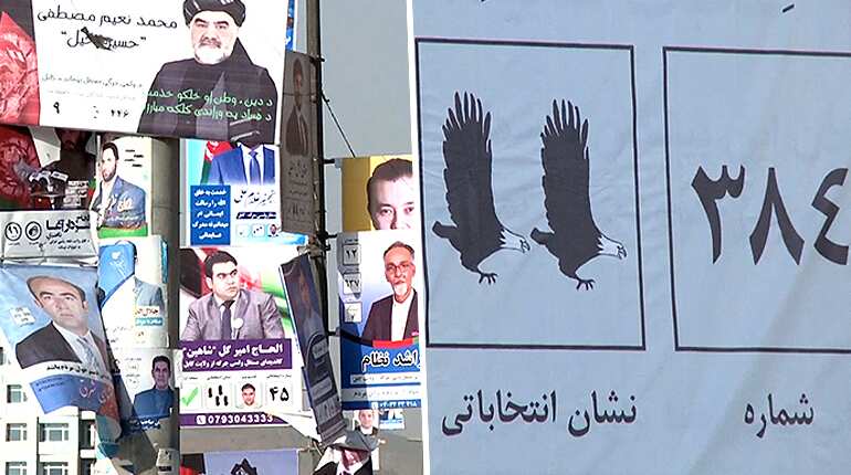 Afghan election campaign posters feature unique candidate symbols