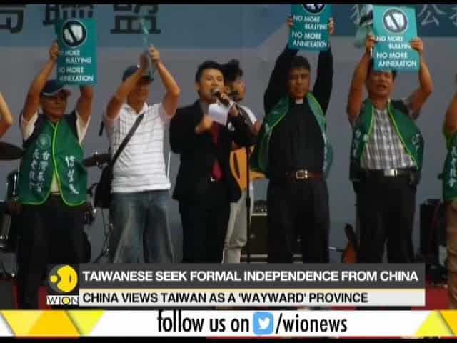 Thousands protest in Taiwan against China's bullying