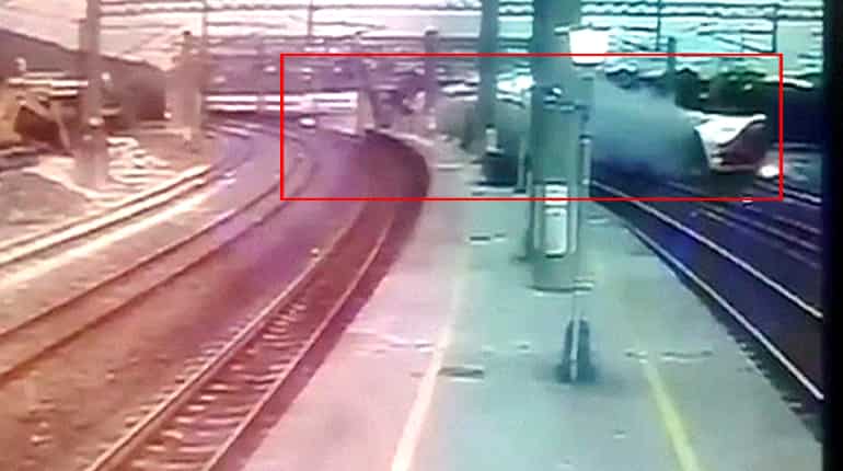 CCTV footage of Taiwan train accident