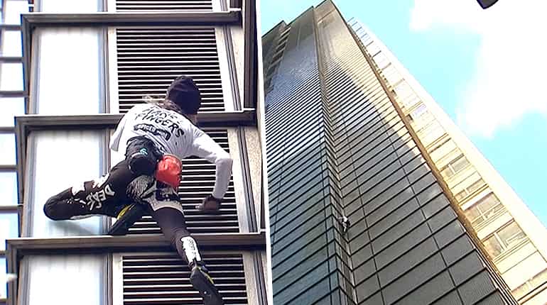French 'spiderman' climbs London's 230-metre Heron Tower without ropes