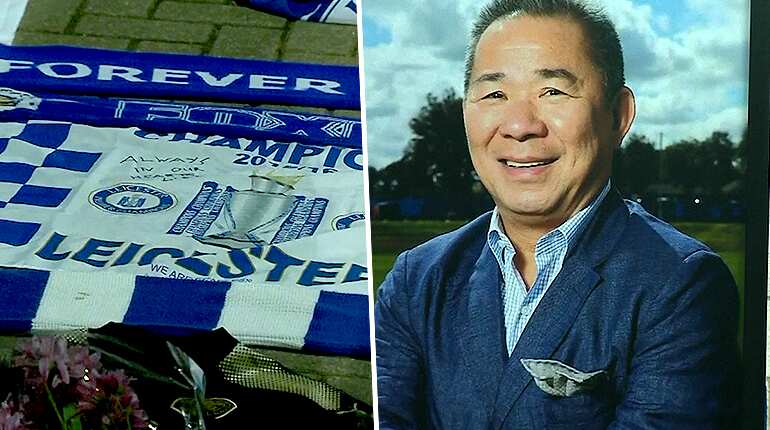 Leicester City fans pay tribute to club chairman after helicopter crash