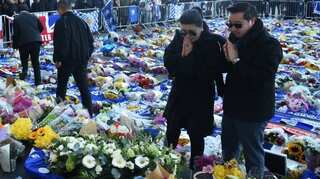 Late Leicester City boss' family visits helicopter crash site