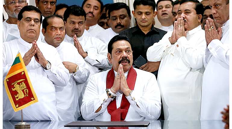 Sri Lanka's newly appointed Prime Minister Mahinda Rajapaksa