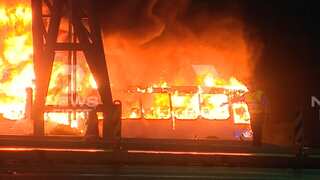 Bus erupts in flames on Sydney Harbour Bridge