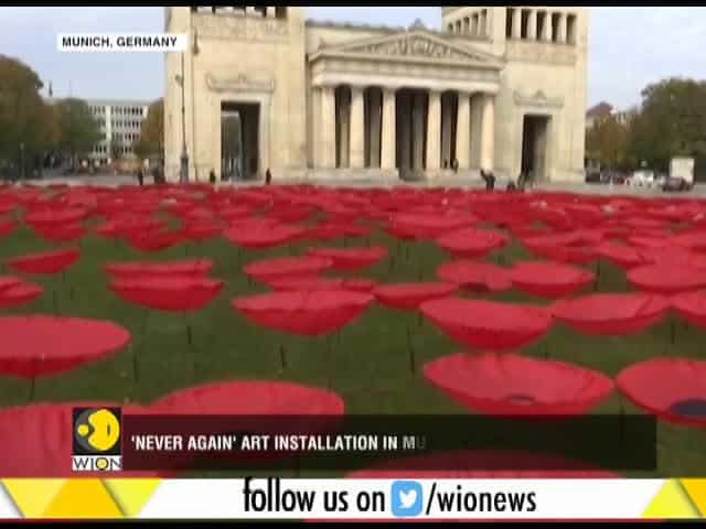 German artist remembers WW1 with carpet of poppies