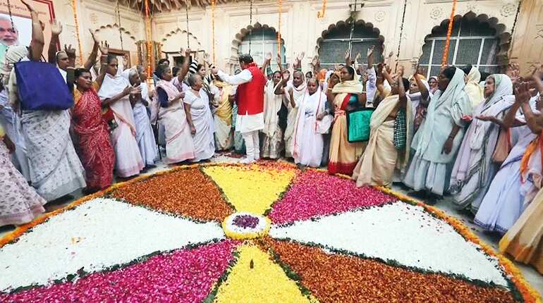 Vrindavan widows celebrate Diwali with lamps, fireworks and rangoli