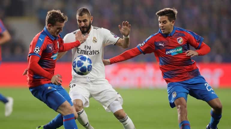 Karim Benzema scores twice as Real Madrid thrash Viktoria Plzen 5-0