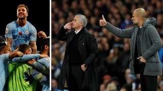 Manchester City beat Manchester United to go top of Premier League