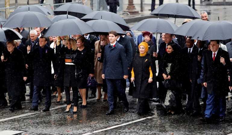 Rain adds to the solemnity