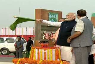 In parliamentary constituency Varanasi, PM Modi inaugurates National Waterway-1 on river Ganga