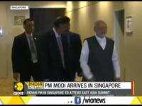 Prime Minister Narendra Modi arrives in Singapore