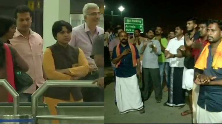 Sabarimala row: Tension prevails at Kochi airport as Trupti Desai arrives to visit temple