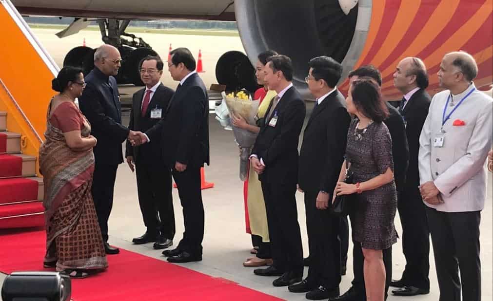 President Ram Nath Kovind arrives in Vietnam on three-day visit President Ram Nath Kovind arrives in Vietnam on three-day visit
