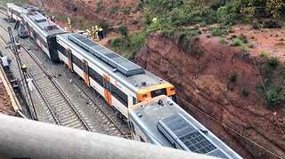 Video: One dead, 49 hurt as landslide derails train in Spain
