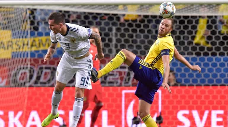 Sweden claim Nations League promotion with 2-0 win over Russia